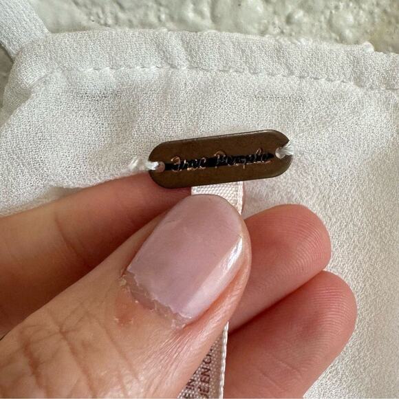 Free People Women's Large White Tank Top Crochet Lace Boho Sheer Casual Dainty - Picture 3 of 9